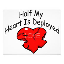 Half My Heart Is Deployed (Heart) Custom Invites