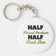 Half Record Producer Half Rock Star Key Chain