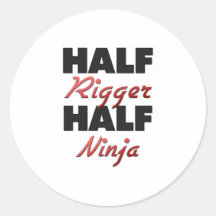 Half Rigger Half Ninja Round Sticker