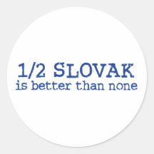 Half Slovak Round Sticker