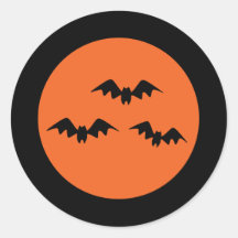 Halloween Bats Round Sticker