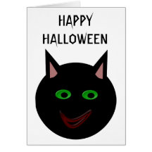 Halloween Black Cat Customisable Card