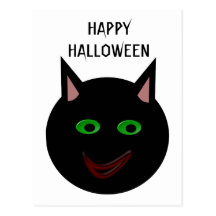 Halloween Black Cat Customisable Postcard