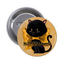Halloween Cat Button