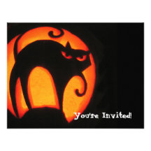 Halloween Cat Custom Invite