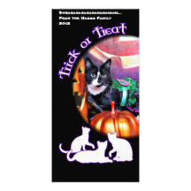 Halloween - Cat - Daisy Photo Greeting Card