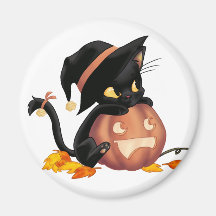 Halloween cat magnet