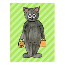 Halloween Cat. Postcard