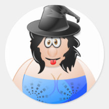 Halloween Cheeky Witch Round Sticker