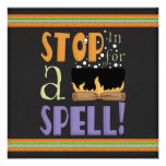 Halloween Costume Party Funky Green Purple Orange Personalised Announcement