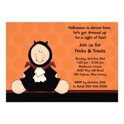 Halloween Costume Party Invitation Cute Dracula