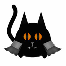 Halloween cute and funny black vampire cat photo sculptures