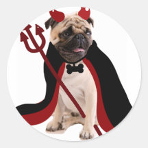 Halloween Devil Pug Stickers