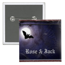 Halloween / Gothic full moon bat Template Button