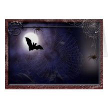 Halloween / Gothic full moon bat Template Greeting Card