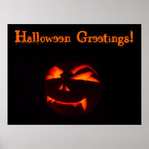 Halloween Greetings Pumpkin Poster Print