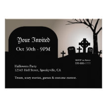Halloween Headstones Tan Invite