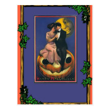 Halloween lovers post card