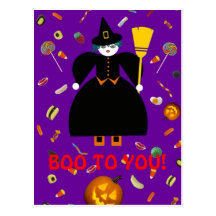 Halloween Martzkin "BOO TO YOU!" Postcard