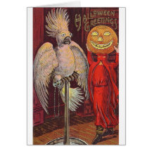 Halloween Parrot and Pumpkin Cards