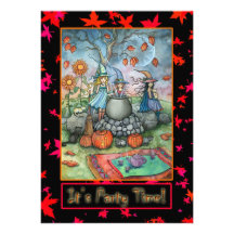 Halloween Party Invitations Little Witch Party