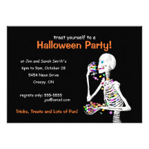 Halloween Party Skeleton Invitation