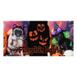 Halloween - Pug - Daisy Mae and Lily Lou Customized Photo Card