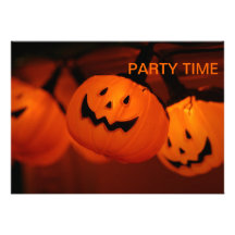 Halloween Pumpkin Lighting Party Time Invitation