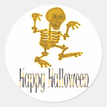 halloween.skeleton round sticker