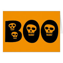 Halloween Skull "Boo" Cards