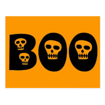 Halloween Skull "Boo" Post Cards