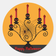 Halloween Skull Candelabra and Spider Stickers