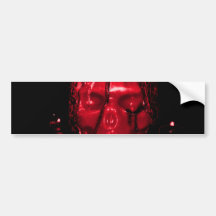 Halloween Skull Candle (Red) Bumper Sticker