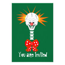 Halloween Skull Clown Invitation