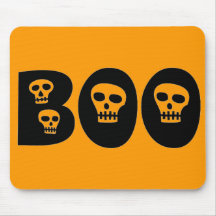 Halloween Skulls "Boo" Mouse Pad