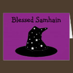 Halloween Stripes Witch Hat Card cards