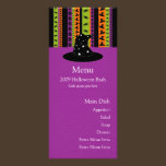Halloween Stripes Witch Hat Menu Card rack cards
