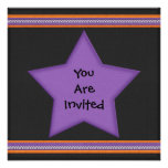 Halloween Style Purple Black Orange Star Circle Announcement