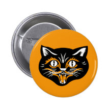 Halloween Vintage Cat Face Pins