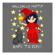 Halloween Witch Party Invitations