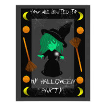 Halloween Witch Party Invitations