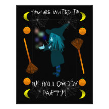 Halloween Witch Party Invitations