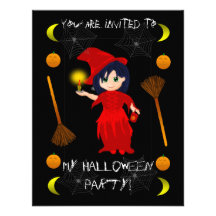 Halloween Witch Party Invitations