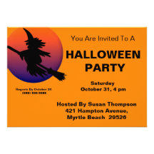 Halloween Witch Party Invitations