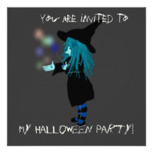 Halloween Witch Party Invitations