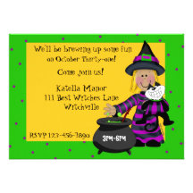 Halloween Witch Party Personalized Invites