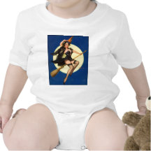 Halloween Witch Pin Up Girl Baby Creeper