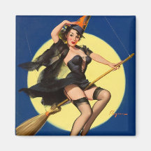 Halloween Witch Pin Up Girl Fridge Magnets