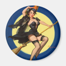 Halloween Witch Pin Up Girl Magnets