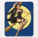 Halloween Witch Pin Up Girl Mousepads